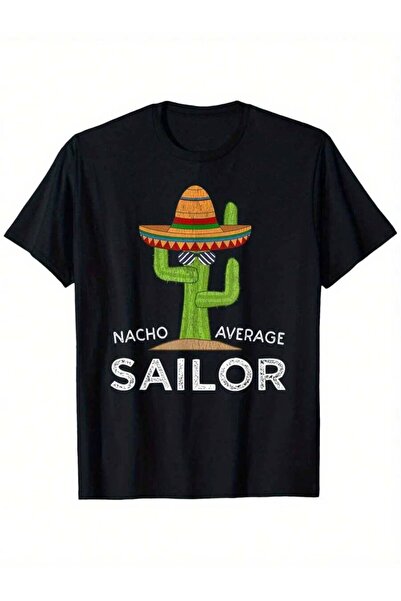 26LIK تي شيرت رجالي بتصميم فكاهي "Nacho Average Sailor" - قطن 100% بقصة مريحة...