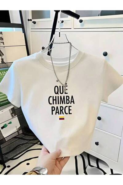 25W Casual Women's Que Chimba Parce Text Design, Pure Cotton T-Shirt, Summer ...