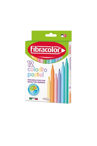 MC Micostore Carioca Fibracolor Colorito Pastel Punta Fine 12 culori