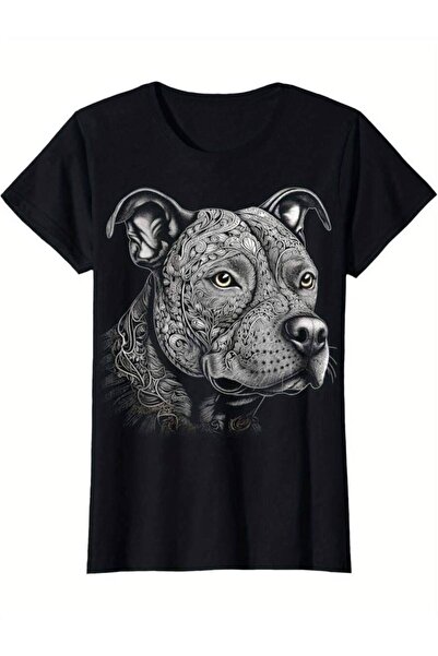26LIK Pit Bull Mom Dog Lover Mandala Artistic Pitbull Owner Women T-Shirt