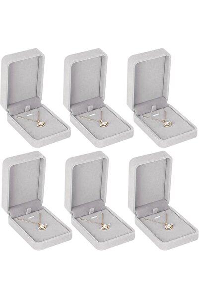 LETURE 6 Pieces Velvet Jewelry Gift Boxes for Necklace Pendant Bracelet Ring ...