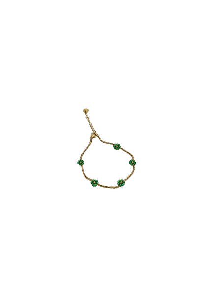 Les Cleias Green Floral Motif Bracelet