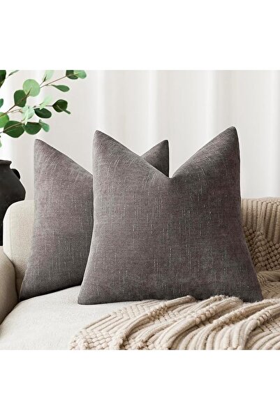Foindtower Pack of 2 Soft Textured Throw Decorative Pillow Covers Square Acce...