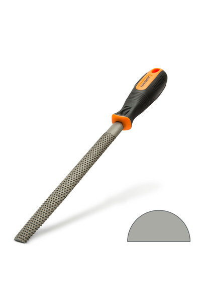 Alista Home Semi-round wood rasp, 200 mm with ergonomic handle, medium grit