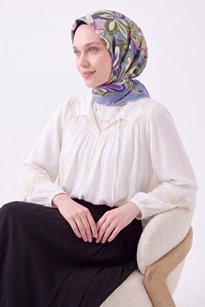 Silk Home Velora Scarf Aura Floral Baby Blue
