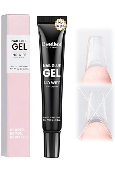 beetles Gel Polish أطراف أظافر جل بيتس ميديوم ألموند، 288 قطعة، شفافة مسبقة ا...