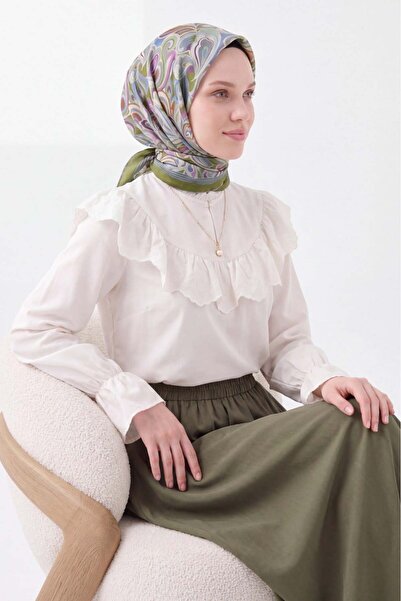 Silk Home Velora Scarf Aura Floral Steel Blue
