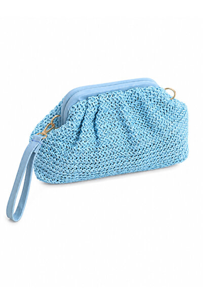 ELOVE Women's Straw Burslu Chain Strap Hand and Shoulder Bag