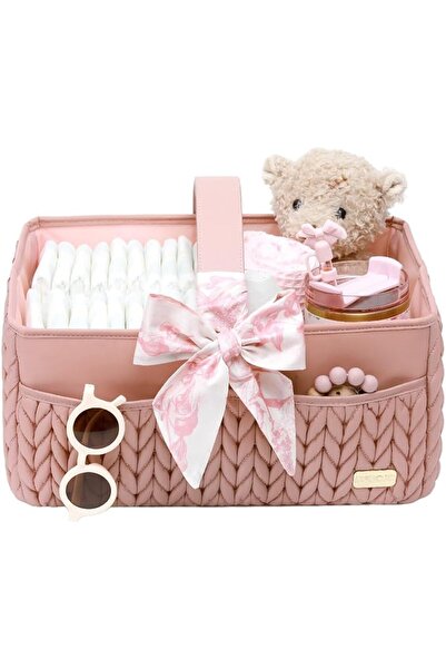 GENERAL Luxurious Baby Diaper Caddy, Nursery Storage Basket for Newborn Essen...