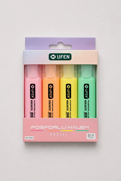UFEN Pastel Colored 4 Color Highlighter Pen Set |   Soft Tone Marker Pens Set...