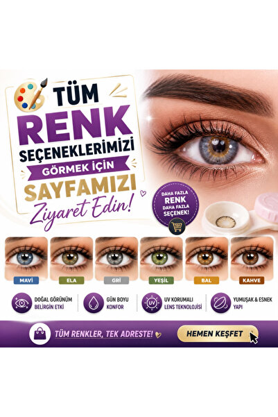 Satfinder PATTAYA BLUE GÖZ LENSİ BATMA YANMA YAPMAZ YUMUŞAK 12 AY KULLANIM SÜ...