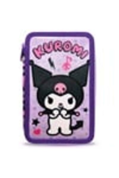 kuromi Penar cu trei compartimente Liliac 12.5 x 6 x 19.5 cm