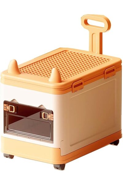 GENERAL Kids Toy Storage Trolley with Wheels, Collapsible Wheeled Cart Box, L...