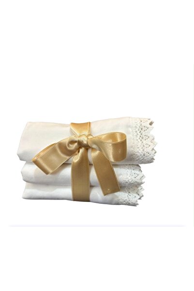 Generic Brand Set 3 scutece din finet alb pentru bebelusi, cu dantela din bum...