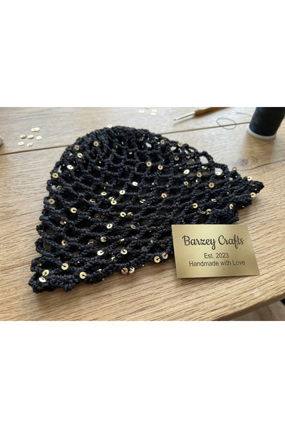 Barzey crafts باندانا مطرزة بالترتر مصنوعة يدويًا - إكسسوار شعر بوهيمي أنيق ص...