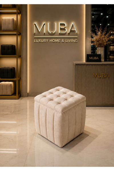 Muba Yeni Sezon İthal Belora Kumaş Puf 40x40 cm – Ultra Yumuşak, Lüks Dokulu,...