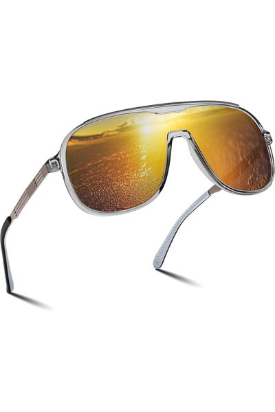 FEISEDY Polarized Sunglasses Men Mirrored One Piece Lens Shades Women Reflect...