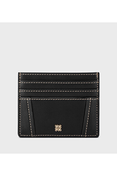 Nine West Plain Black Women Card Holder