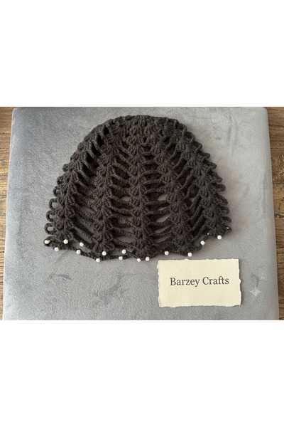 Barzey crafts Hand Knitted Pearl Bandana- Bohemian Chic Handmade Hair Accesso...