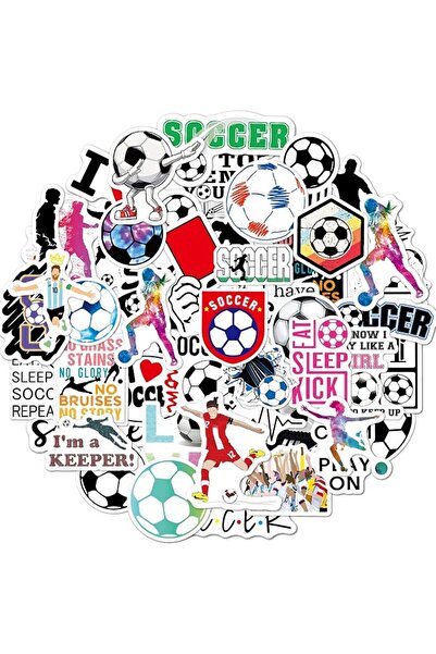 Generic Soccer Stickers 50 Pcs Soccer Waterproof Vinyl Decals for Water Bottl...