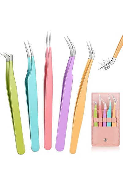 X SPRING Tweezers Set, 6 PCS Professional Stainless Steel Precision Tweezers,...