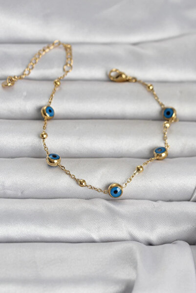 SORA GROUP 316L Steel Gold Color Ball Chain Evil Eye Women's Bracelet