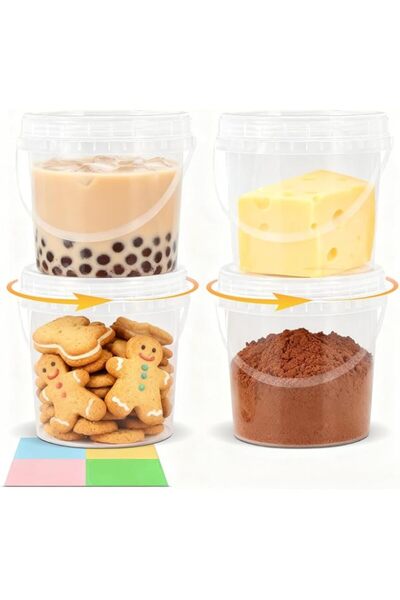 Generic Storage Containers, Airtight Screw-On Lids for Kitchen and Freezer, O...