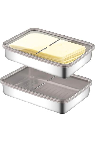 Generic Steel Food Container for Refrigerator Storage and Deli Meat Preservat...