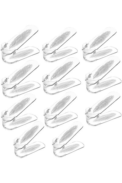 GENERAL Adjustable Shoe Slots Organizers 10PACK Clear Space Saver Shoe Stacke...