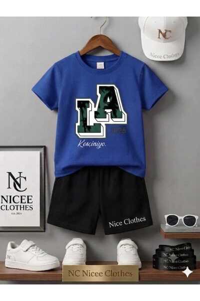 Leto Lykia Summer Children's T-Shirt Shorts Unisex (La Kes Chino Printed)