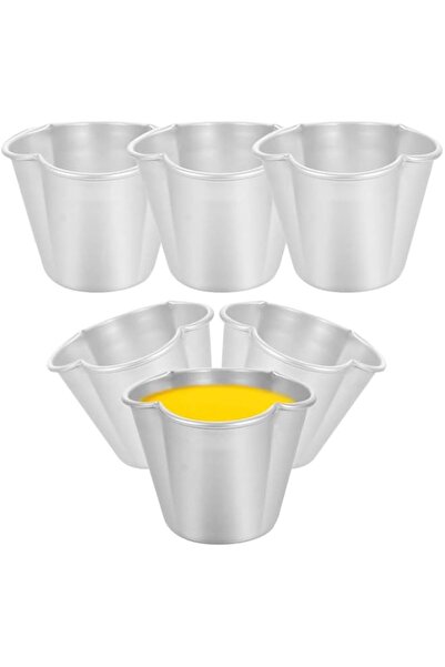 Generic Egg Tart Molds, 6Pcs Nonstick Pudding Pan Muffin Cups Aluminum Alloy ...