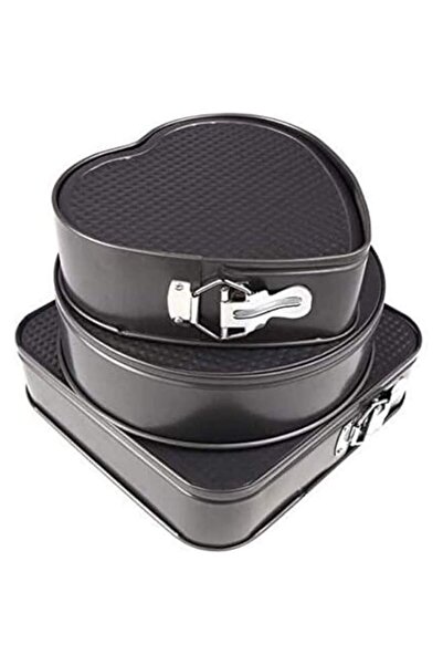 Generic Set Of Three Springform Pans Cake Bake Mould Mold Bakeware With Remov...