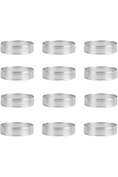 Generic 12Pcs 10cm Cake Ring Tart Pans, Stainless Steel Circle Cake Molds for...