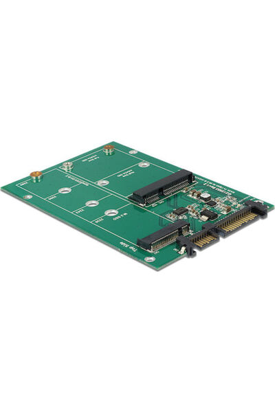DELOCK Μετατροπέας SATA 22 ακίδων σε 1x M.2 + 1x mSATA (62670)
