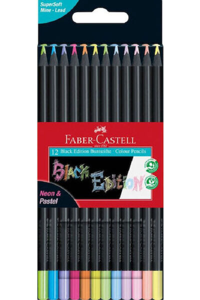 Faber Castell Φάμπερ-Κάστελ Μαύρη Έκδοση Σετ Χρωματιστών Μολυβιών Νέον & Παστ...
