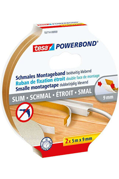 Tesa Ticaret Tesa Powerbond Αυτοκόλλητη Ταινία Διαφανής 9mmx2m 1 τεμάχιο Κωδι...