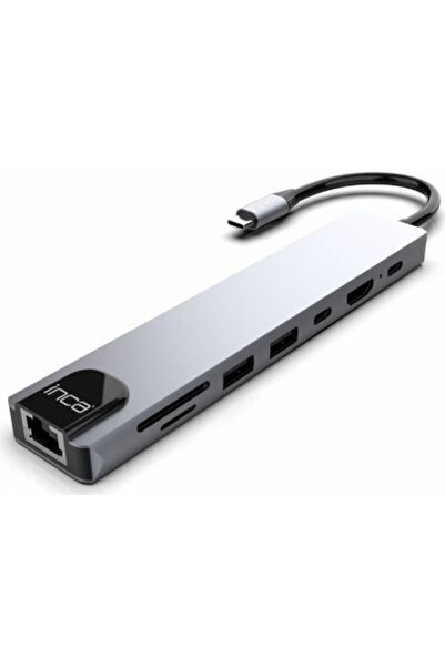 Inca ITPC-7T USB-C Σταθμός Σύνδεσης με HDMI 4K PD Ethernet Ασημί