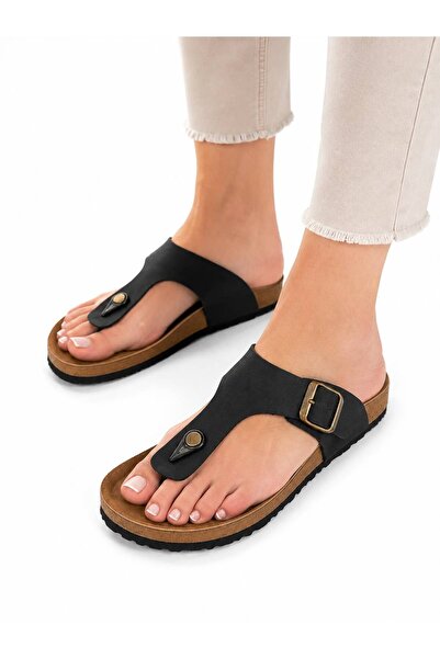 PAPUCUMUN DÜNYASI Women's Clog Sole Sandals with Anatomical Sole and Buckle