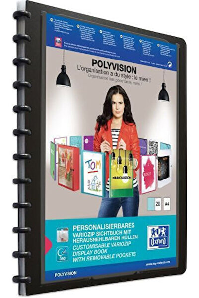 Oxford Ντοσιέ με κρίκους Polyvision Vario Zip Principle 20 Διαφανείς θήκες PP...
