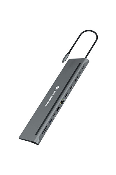 CONCEPTRONIC Σταθμός σύνδεσης USB-C / USB-A με 4K, PD, Ethernet, Γκρι (DONN17G)