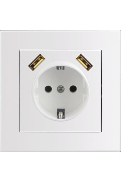 Entac ERWS1E2U-ARN-W Πολύπριζο με 2 θύρες USB Λευκό 1 τεμάχιο