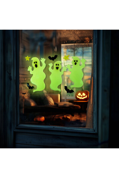 Alista Home Decorațiune de Halloween pentru fereastră, fosforescentă, fantomă...