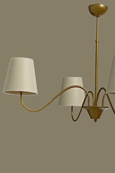 BSA LIGHTING MİRA 4'LÜ ESKİTME MODERN AVİZE (KREM KONİK ABAJURLU) E27 DUYLU KLASİK ŞIK AVİZE
