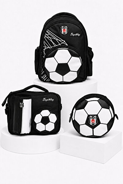 Beşiktaş Licensed 3-Piece School Bag Set Backpack Lunch Bag Pencil Case