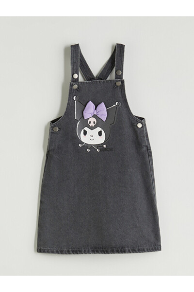 LC Waikiki Sparkling Choices Square Roba Collar Kuromi Printed Girl's Jean Dr...