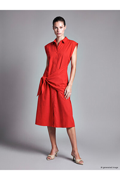 LC Waikiki I Scarf Detailed 100% Cotton Shirt Dress from Freezen Store