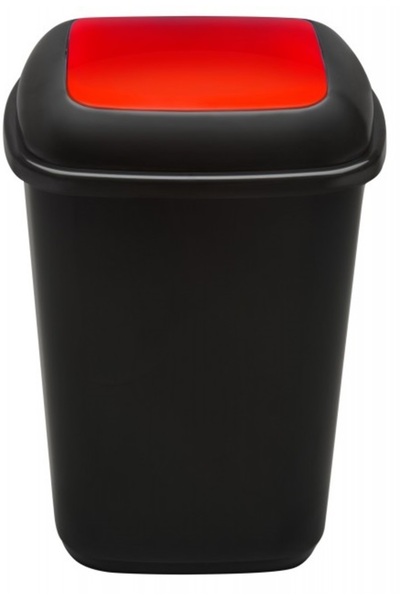 PLAFOR Cos Plastic Reciclare Selectiva, Capacitate 45L, Quatro - Negru Cu Cap...