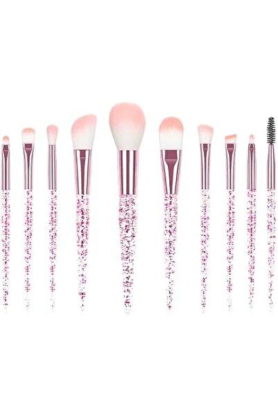ALMEKAQUZ 10pcs Sparkle Makeup Brushes Set Glitter Foundation Blush Lip Nose ...