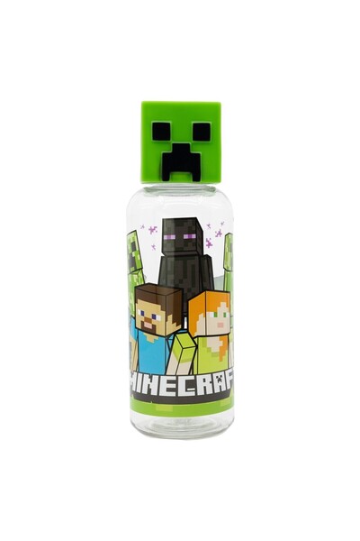Disney Πλαστικό Μπουκάλι Φιγούρα 3D Minecraft Πράσινο 560ml