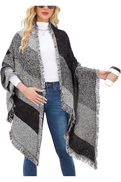 KASTWAVE Women's Cashmere Scarf, Cashmere-Feel Thick Winter Shawl Poncho with...